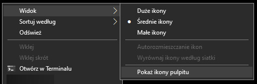 Pokazywanie ikon pulpitu w Windows