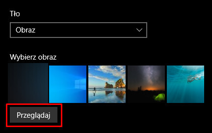 Przeglądaj tła w Windows 10