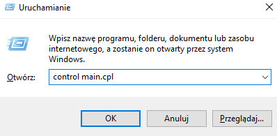Otwieranie menu z kursorami w Windows