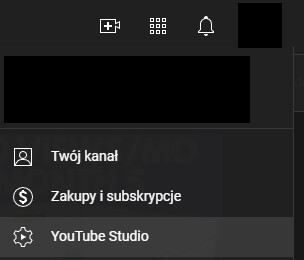 Zakładka YouTube Studio