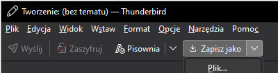 Zapisz jako plik w Thunderbird
